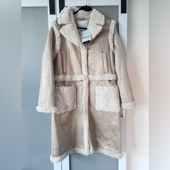 Anthropologie NVLT Women's Cream Teddy Jacket 4 in 1 - Picture 2 of 10